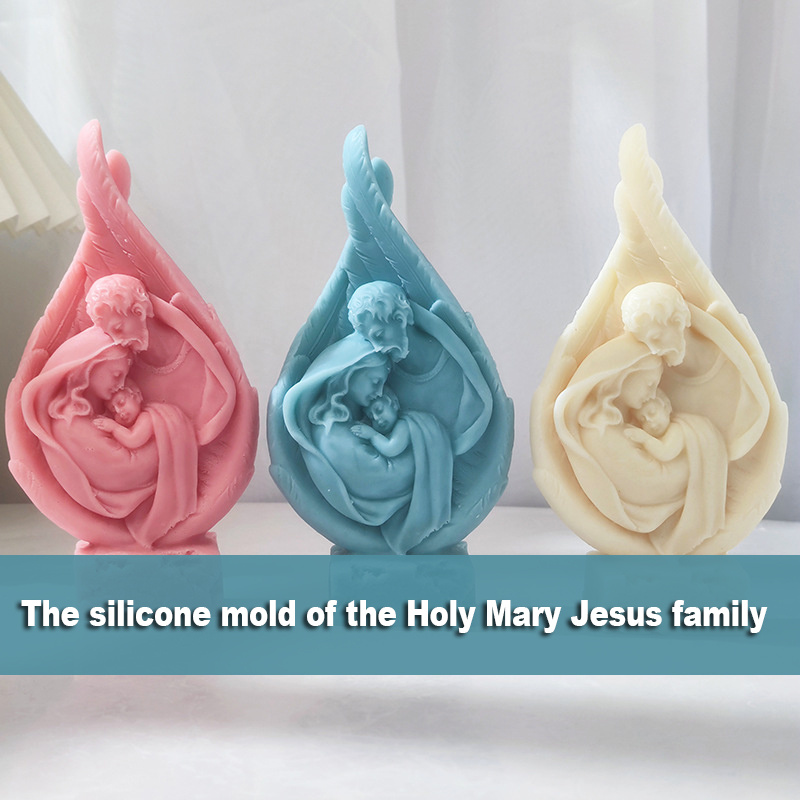 Moule à bougie en silicone fait à la main de la famille de Jésus