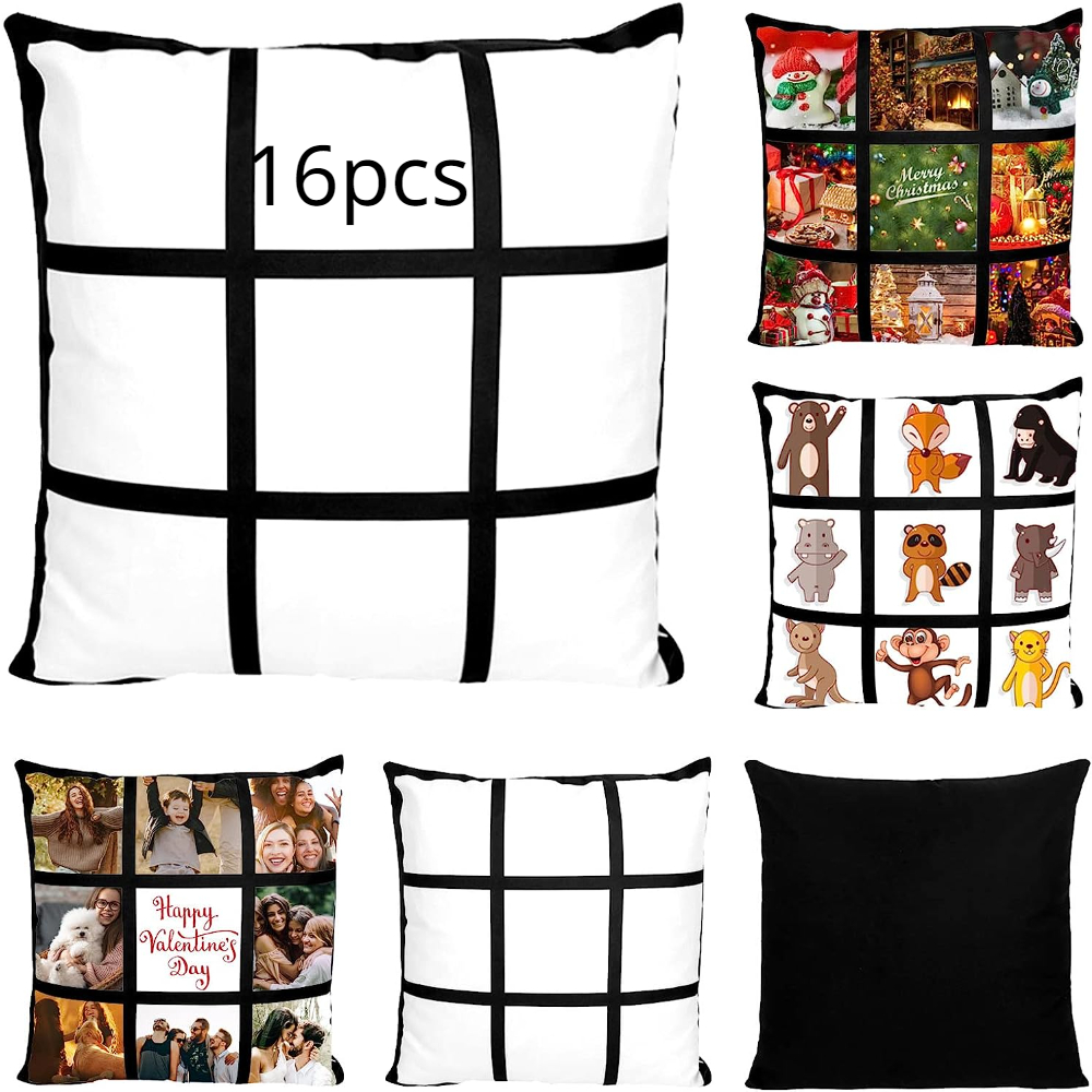 6 Pieces Sublimation Blank Pillow Case White Cushion Covers, Heat Transfer  Pillow Covers DIY Polyester Cushion Cover for Sofa Couch Sublimation