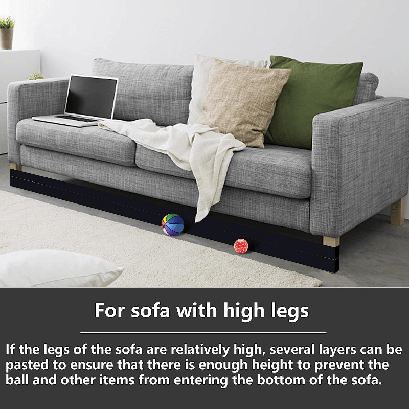 2023 New Hot Cuttable Pvc Under Couch Blocker, Self-adhesive Gap Bumper  Under Sofa,toy Blocker Avoid Things Sliding Under Furniture