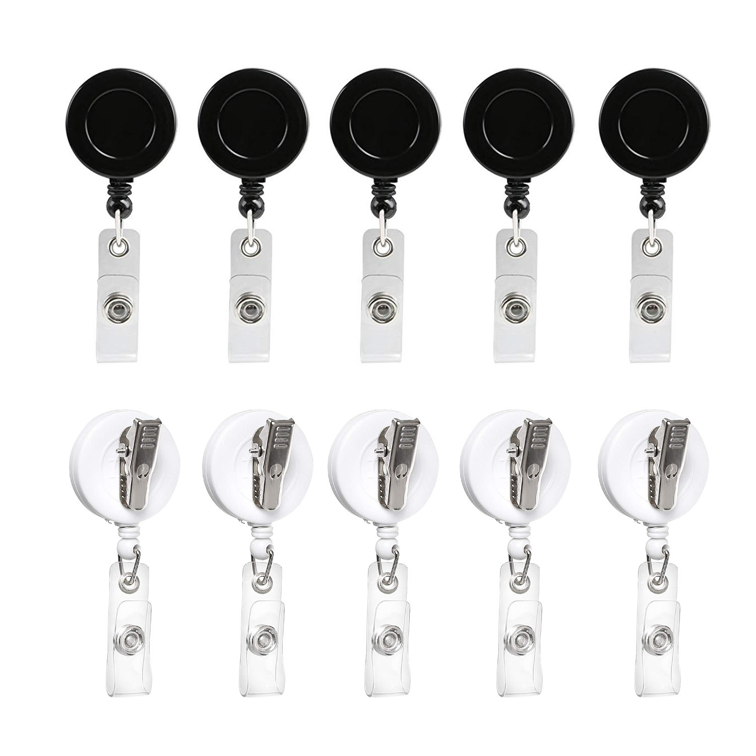  50 Pack Badge Reels Retractable with Swivel Alligator
