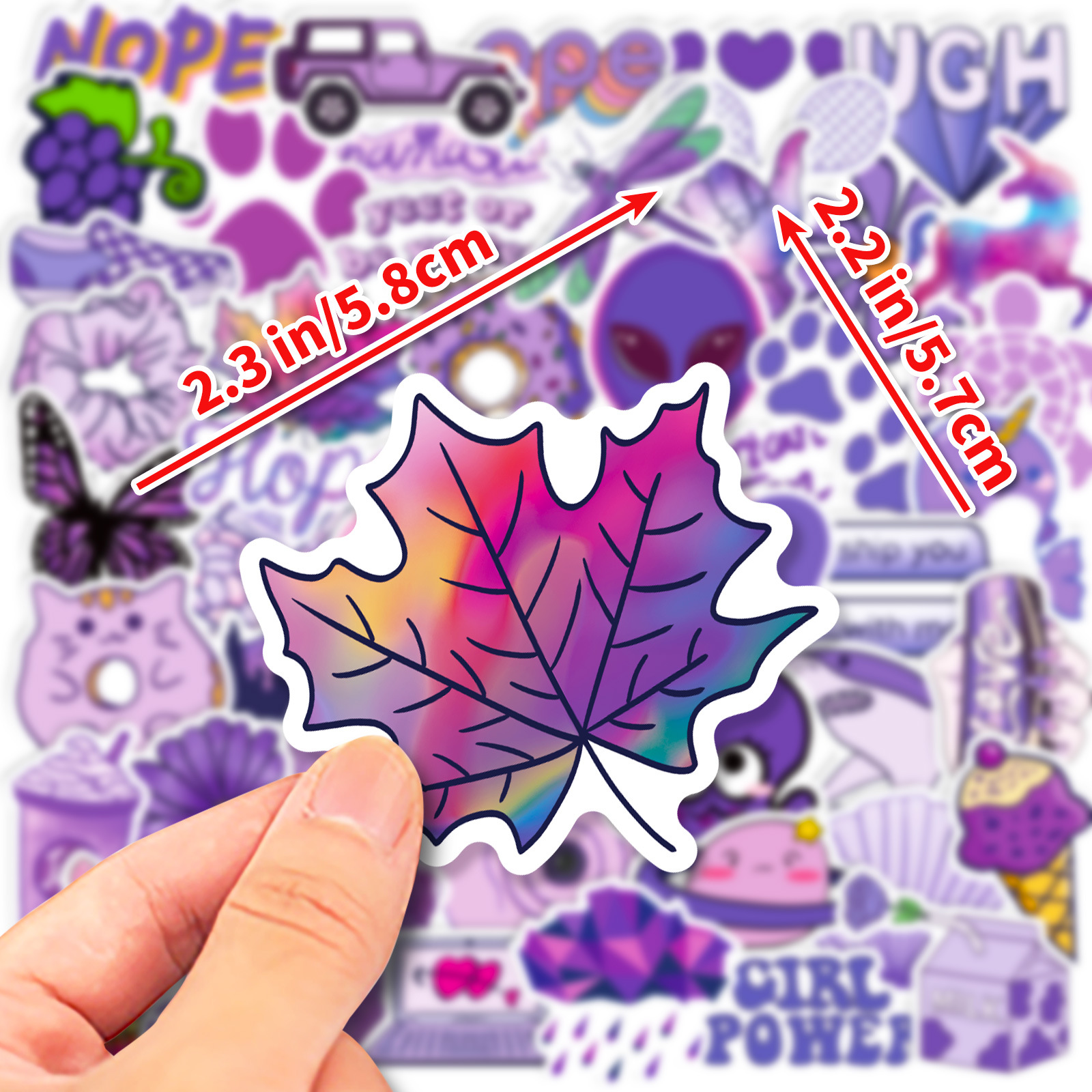 50pcsvsco Cartoon Purple Stickers Cool Room Diy Waterproof - Temu