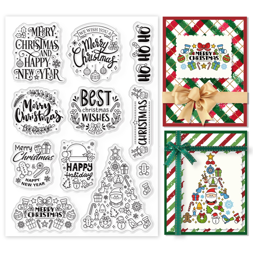 Christmas Stamps Card Making  Silicone Clear Stamp Ornament