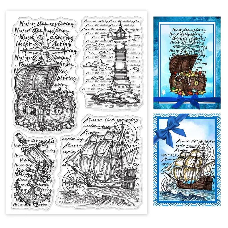 Scenery Background Clear Stamps Tree River Lake Boat - Temu