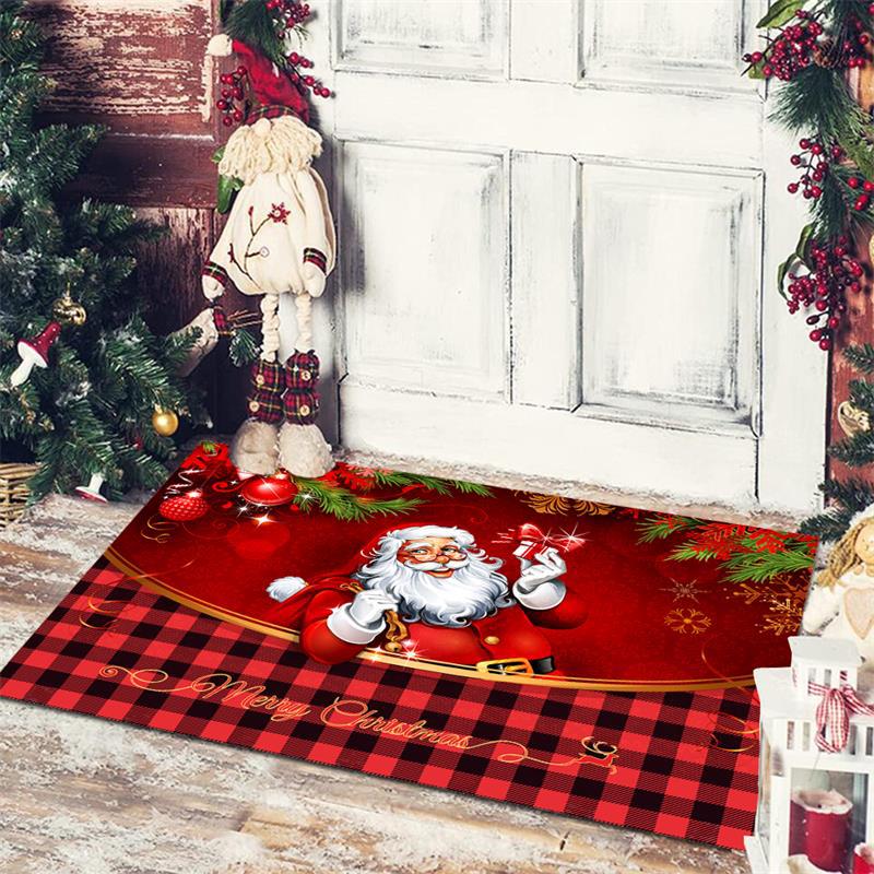 Winter Christmas Indoor Doormat, Durable & Resist Dirt Rugs for