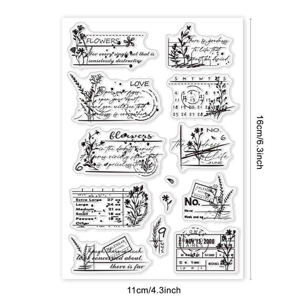  1 Sheet Clear Silicone Stamp Seal,Calendar Pattern Transparent  Stamps for Scrapbooking Photo Album Decorative : Arts, Crafts & Sewing