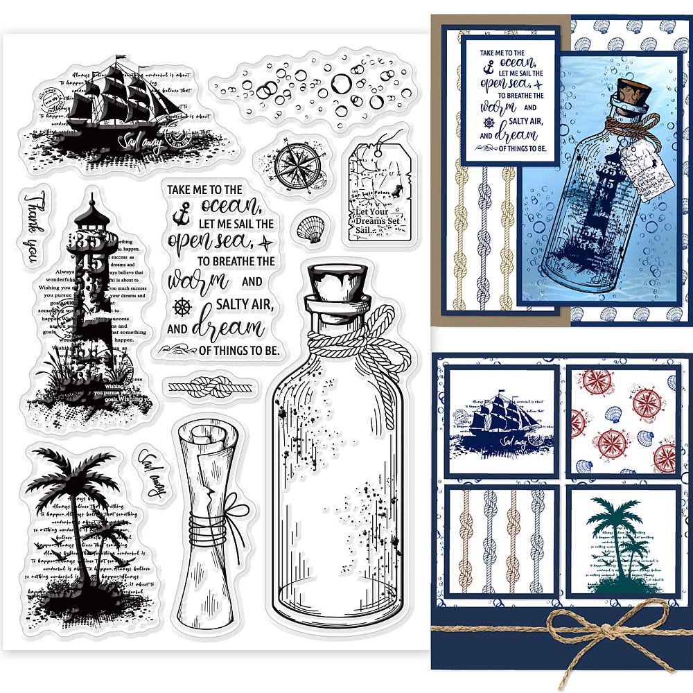 UCEC Clear Stamps, 8 Sheets Vintage Floral Stamps Plants Stamps for Crafts Card Making Decoration DIY Scrapbooking