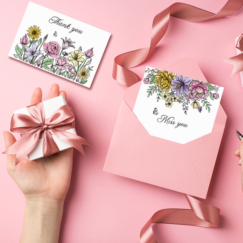 Timbri Trasparenti Fiori KWELLAM - Per Scrapbooking E Biglietti Fai Da Te