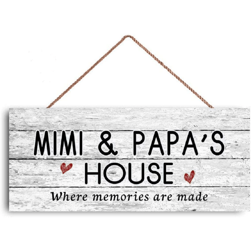 

Mimi And Papa's House Sign, Where Memories Are Made, Distressed Style, Gift For Grandparents, Indoor Outdoor