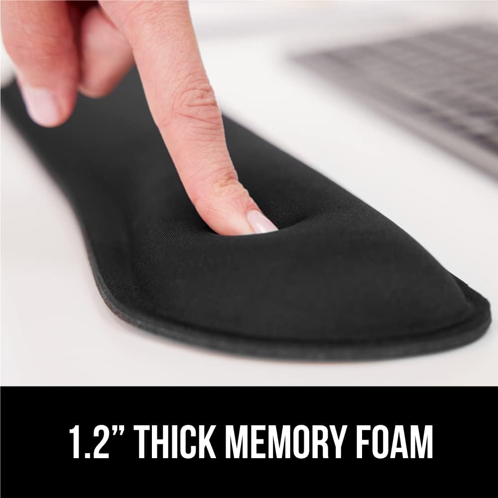 Memory Foam Mouse Pad Mat with Wrist Rest (Black)