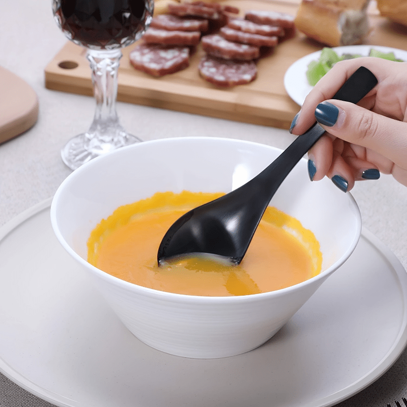 6Pcs Soup Spoons Stainless Steel Bouillon Spoon Long Handle Kitchen  Accessories 