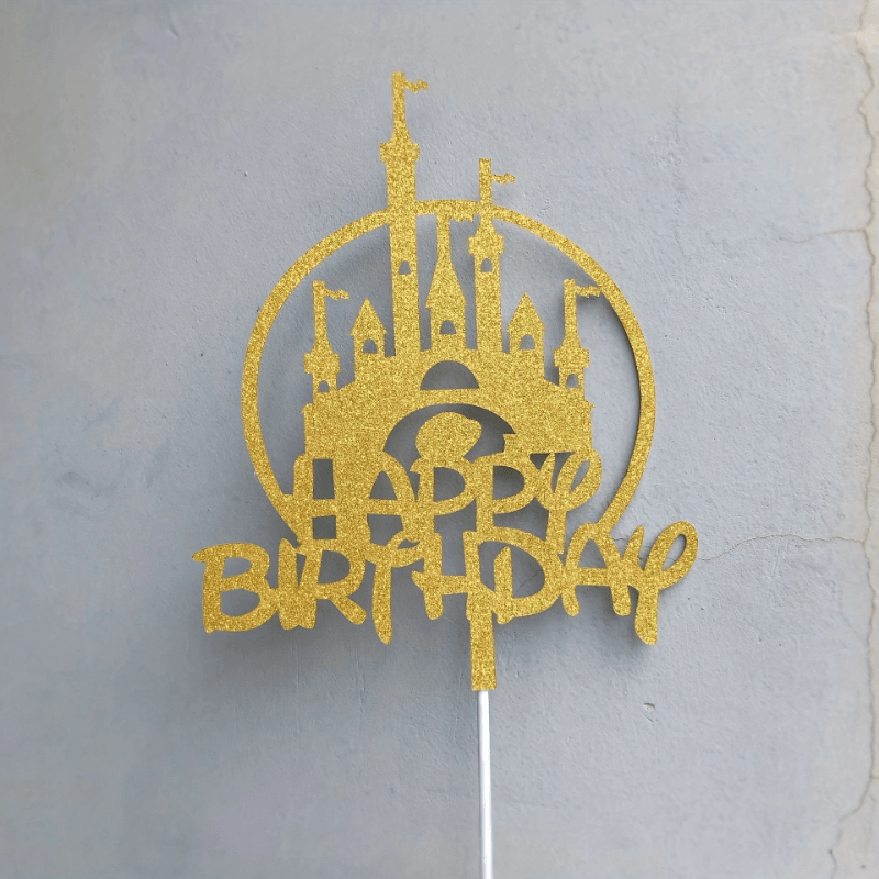 Happy Birthday Glitter Cake Topper – Pop Up Party Store