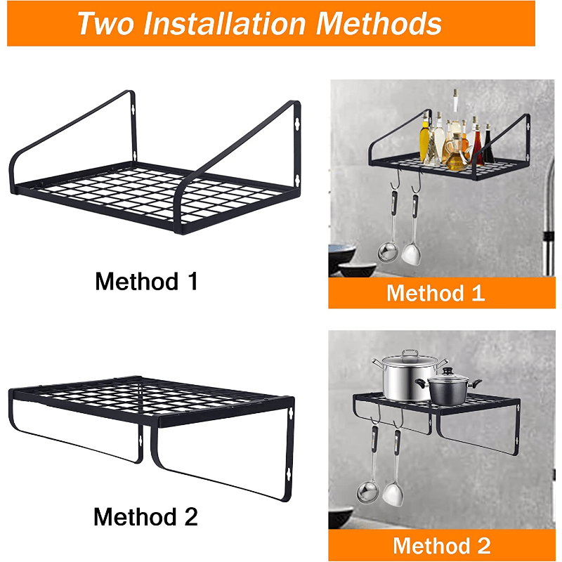 Pot Pan Bar Rack Wall Mounted Storage Rack 8 Hooks - Temu