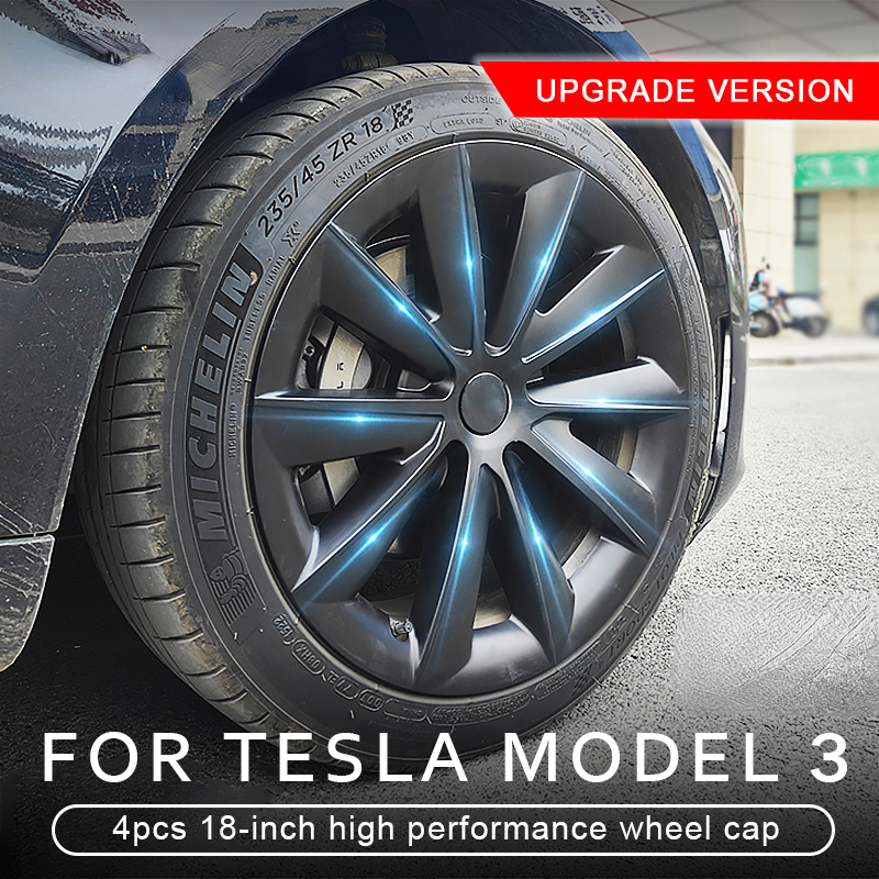 4PCS Tesla Model 3 18 Inch Wheel Caps 2018-2023 Hubcap Performance