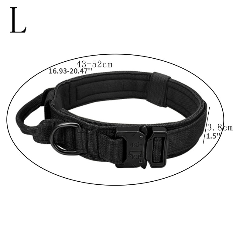 Collier Tactique pour chien - 3,8cm - Noir