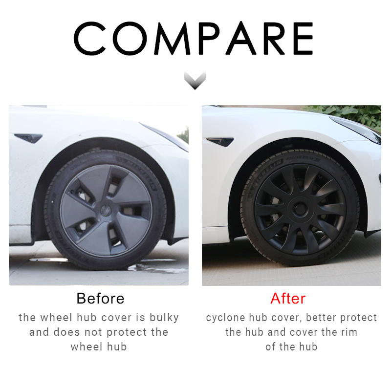 4pcs Hub Cap Performance Replacement Wheel Cap Automobile Full Rim Cover  Accessories For Model 3 18-Inch Hubcap 2018-2023