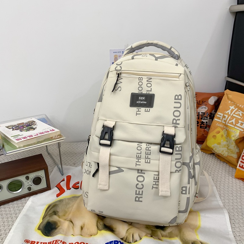 Vintage Letter Print Backpack, Faux Leather Travel Rucksack, Versatile School  Bookbag For Student - Temu Australia