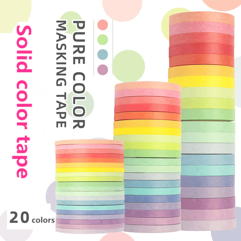 60 Rolls Rainbow Washi Tape Set 4M Colorful Writable Paper Adhesive Masking  Tapes 8MM Width Sticky Paper Tape for DIY Wrapping - AliExpress