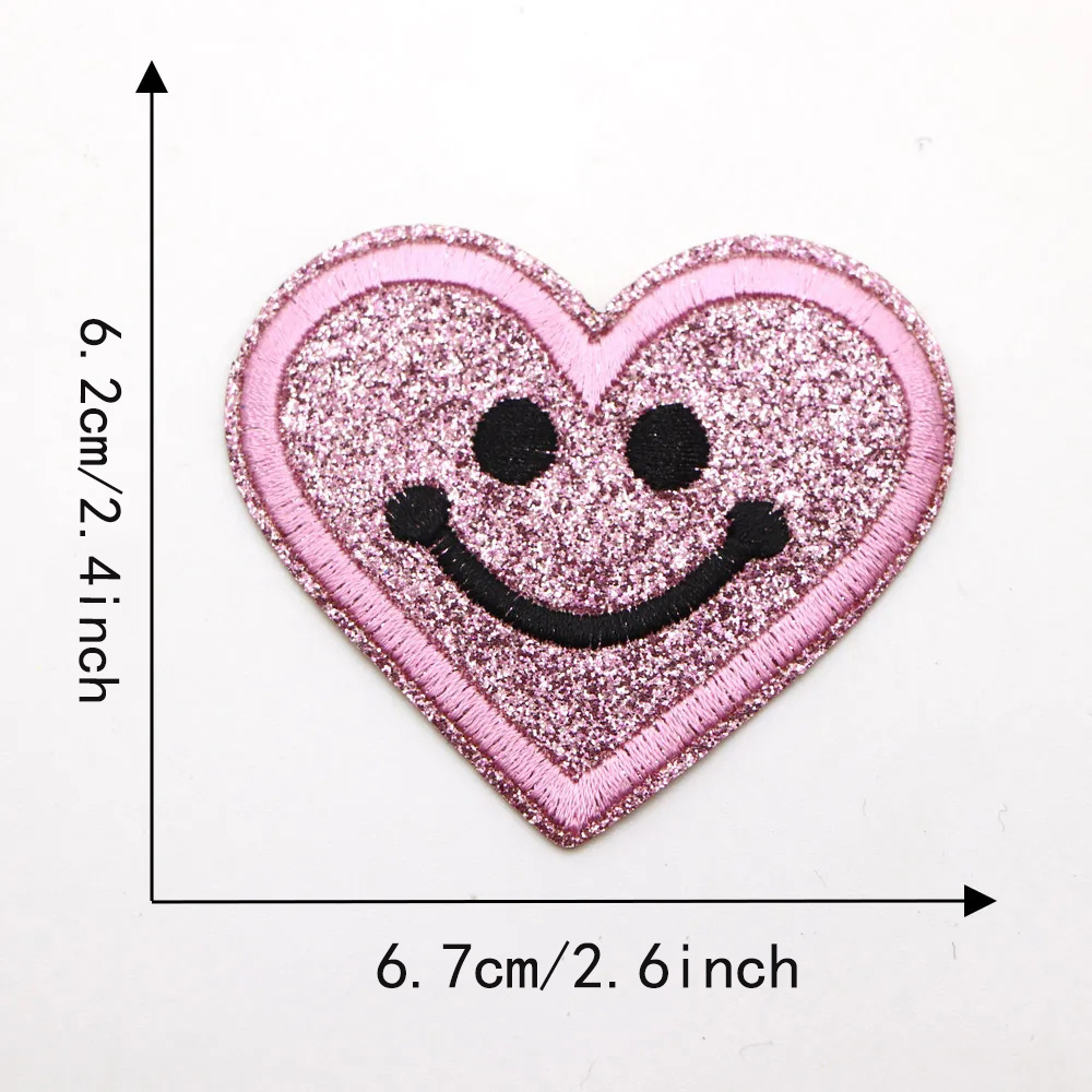 Lot Multi Smile Heart Patch Embroidery Sequin Patches Diy - Temu