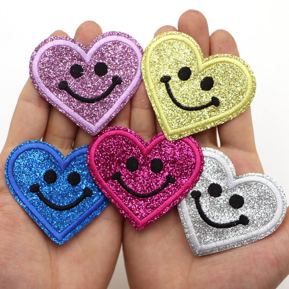 Iron On Heart Patch Sequin Patches Embroidered Badge Applique