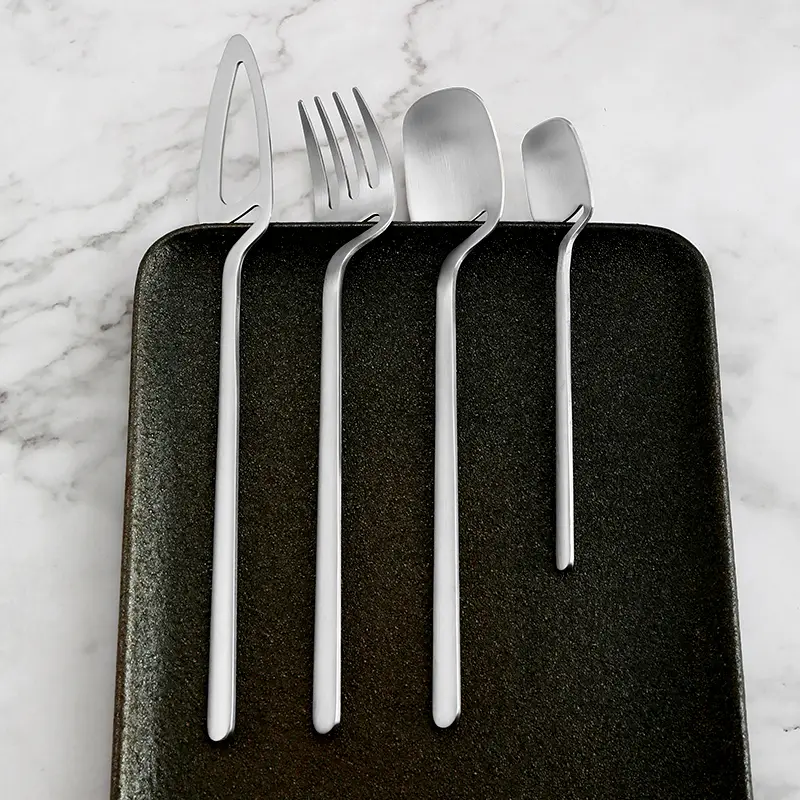 sanding hanging cup main five pieces 30pcs creative cutlery set stainless steel tableware set knife fork coffee spoon dinnerware set kitchen hanging cup flatware Product details 2