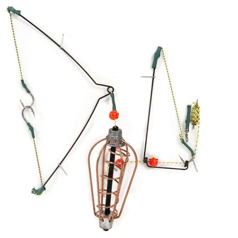 Fishing Bait Cage, Fish Bait Lure Copper Trap Basket Feeder Holder With  Hooks Carp Fishing Tackle Accessories
