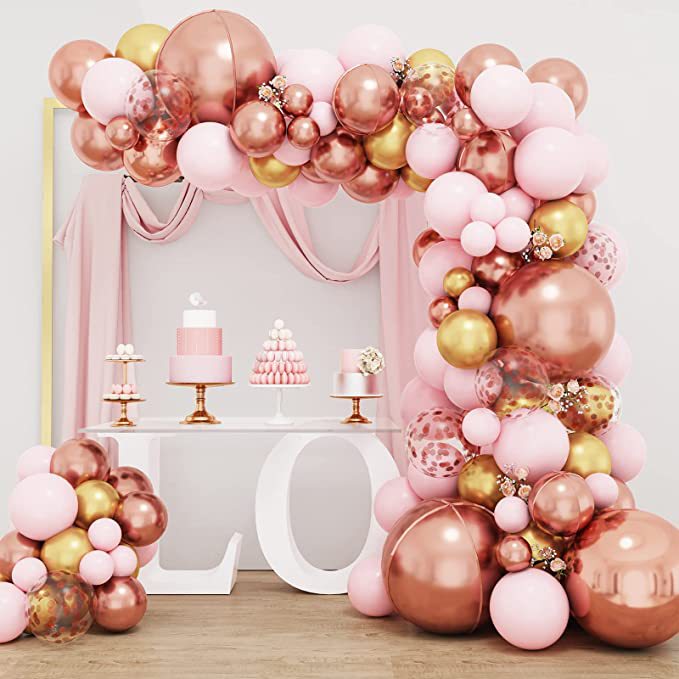 148 PièCes Decoration Anniversaire Arche Ballon Rose Gold