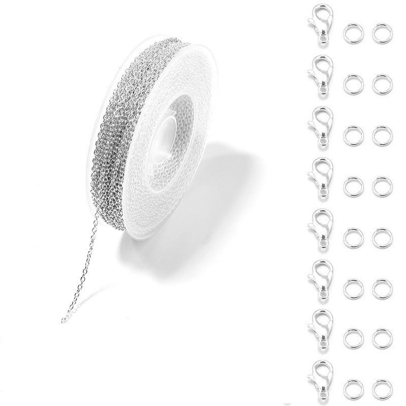 Image of 3meter Iron Bulk Link Chain With Jump Rings Lobster Clasps Necklace Chains For Making Supplie Necklaces Accessories