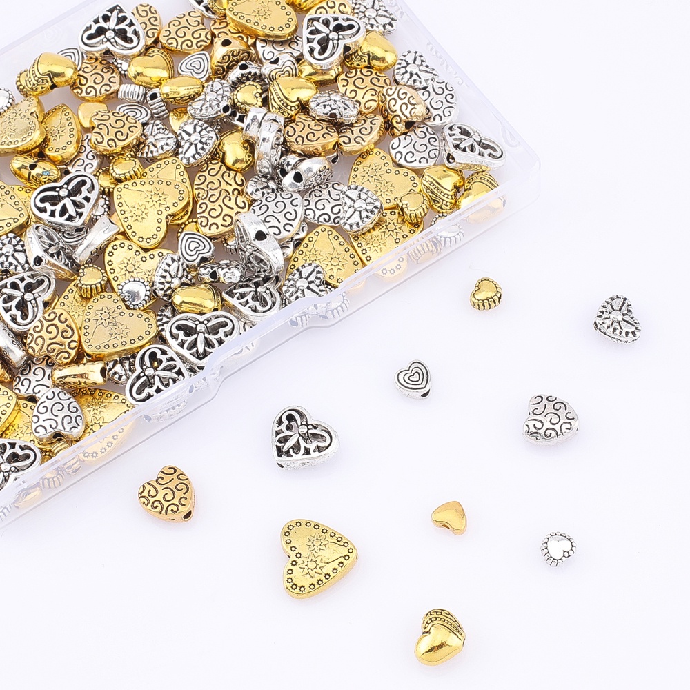 200 Pcs Mixed Heart Shape Beads for DIY Jewelry Making