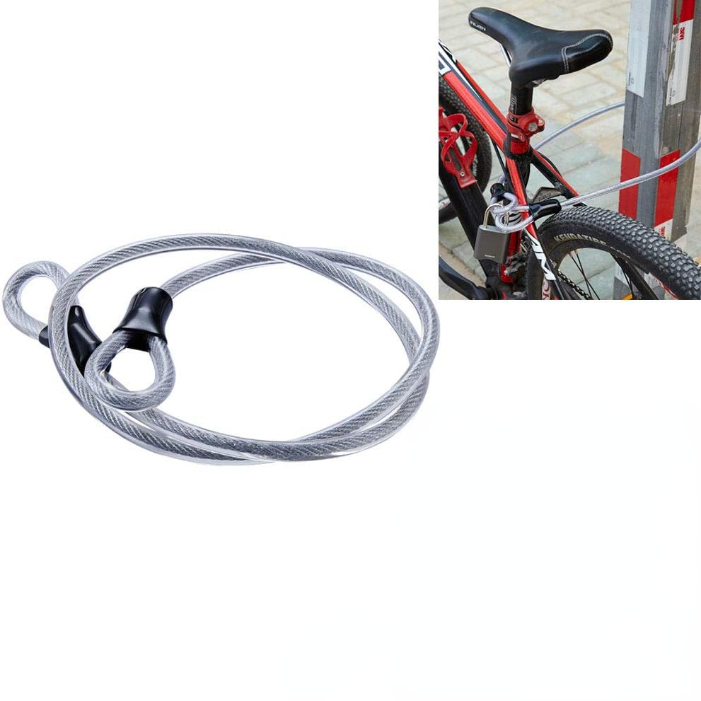Câble à boucle 2 m, pour vélo et bagages, câble en acier gainé