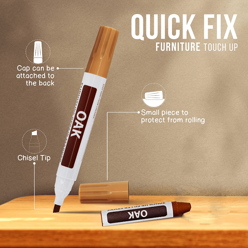 6 Pc Furniture Touch Up Marker Pen Wood Wax Scratch Repair Filler