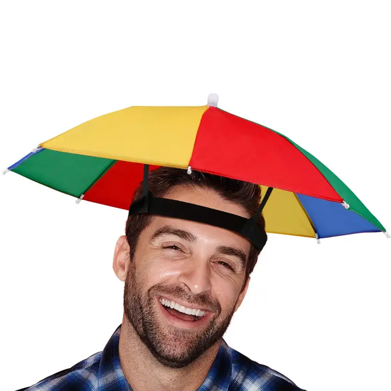 1pc Sombrero Paraguas Protector Solar Verano, Sombrero Paraguas