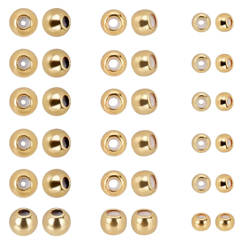 18k Golden Plated Stopper Beads Silicone Slider Beads Brass - Temu
