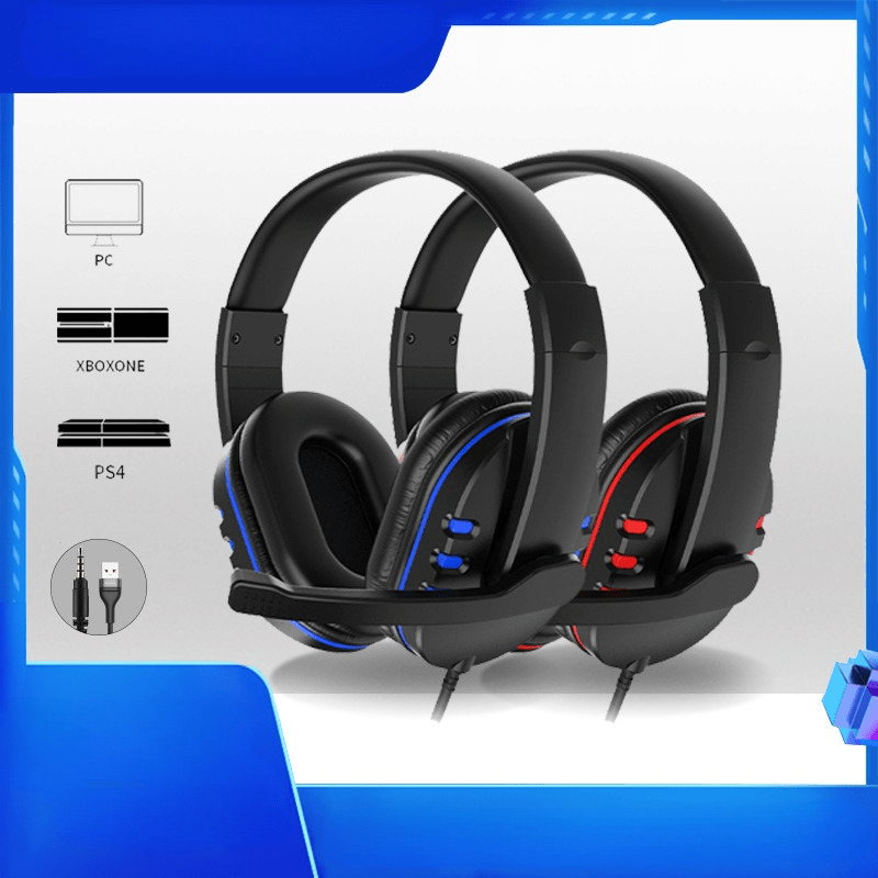 1 set gaming headphones stereo computer headsets large headphones for gaming used for ps4 ps5 xbox one switch comfortable to wear details 4