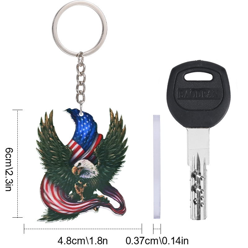 PU Leather USA Flag Car Key Chain, The United States Flags Keychain American Flag Key Ring Key Pendent Keyring for Motorcycles SUV,Temu