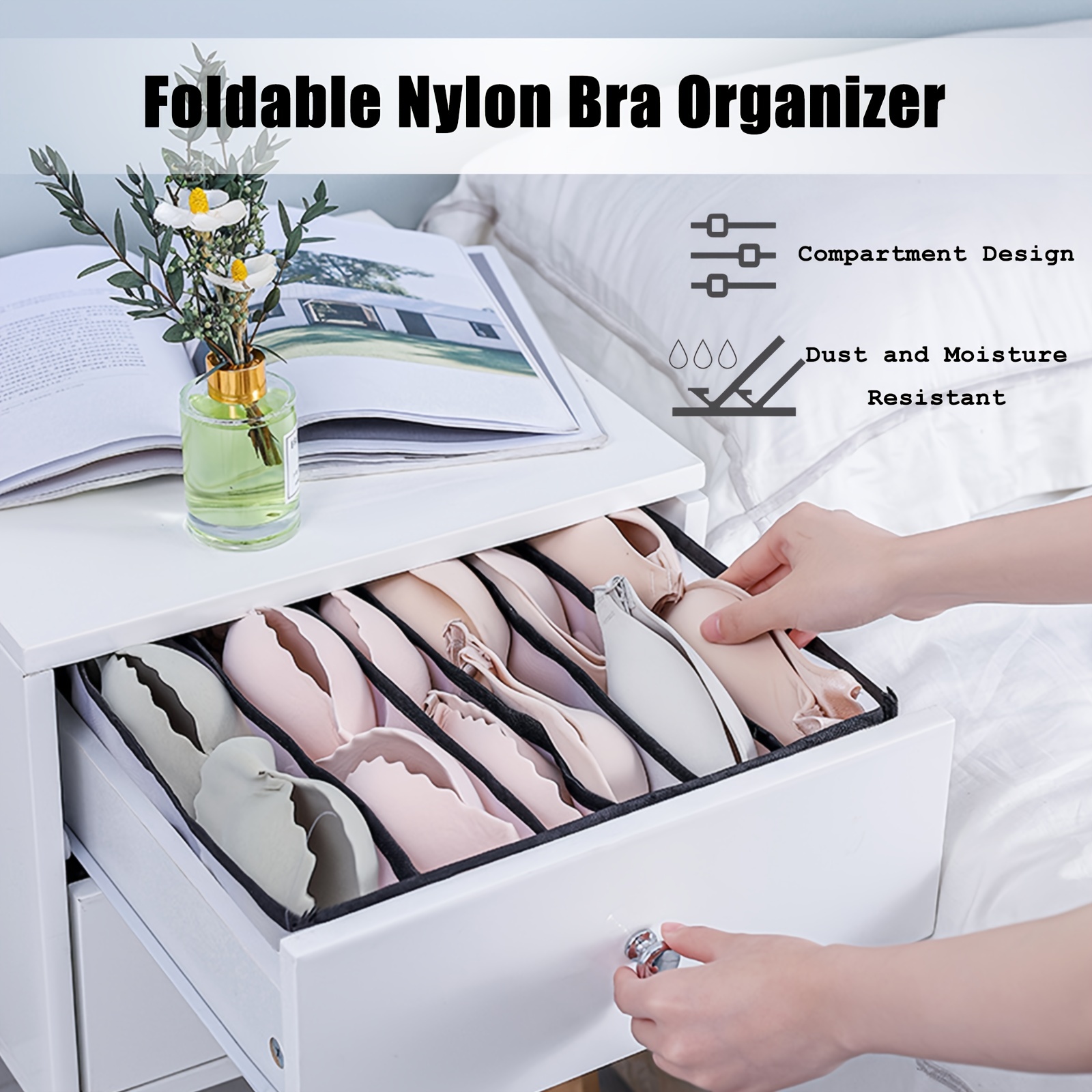 Foldable Nylon Bra Organizer Closet Underwear Organizer - Temu