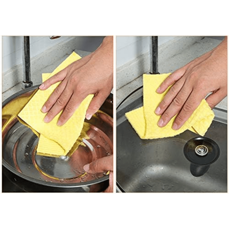 Reusable Cleaning Cellulose Sponge Cloths Absorbent Wipes Clean Kitchen Car  Dish Eco-Friendly Dishcloth Hand Towel Auto (2 Pack (10pcs))