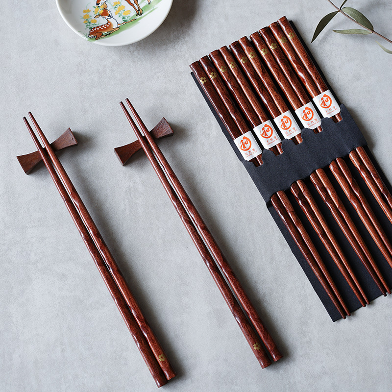 2 Pairs Chopsticks Japanese Sushi Sticks Creative Splicing Wood Chopstick  Set Korean Chinese Food Chop Sticks Wooden Tableware