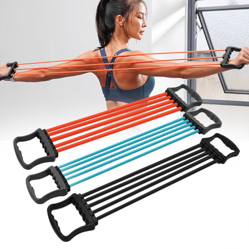 Bandas de resistencia, expansor de pecho para hombres y mujeres, tensor de  8 formas, banda elástica para hombro, brazo elástico para ejercicios de