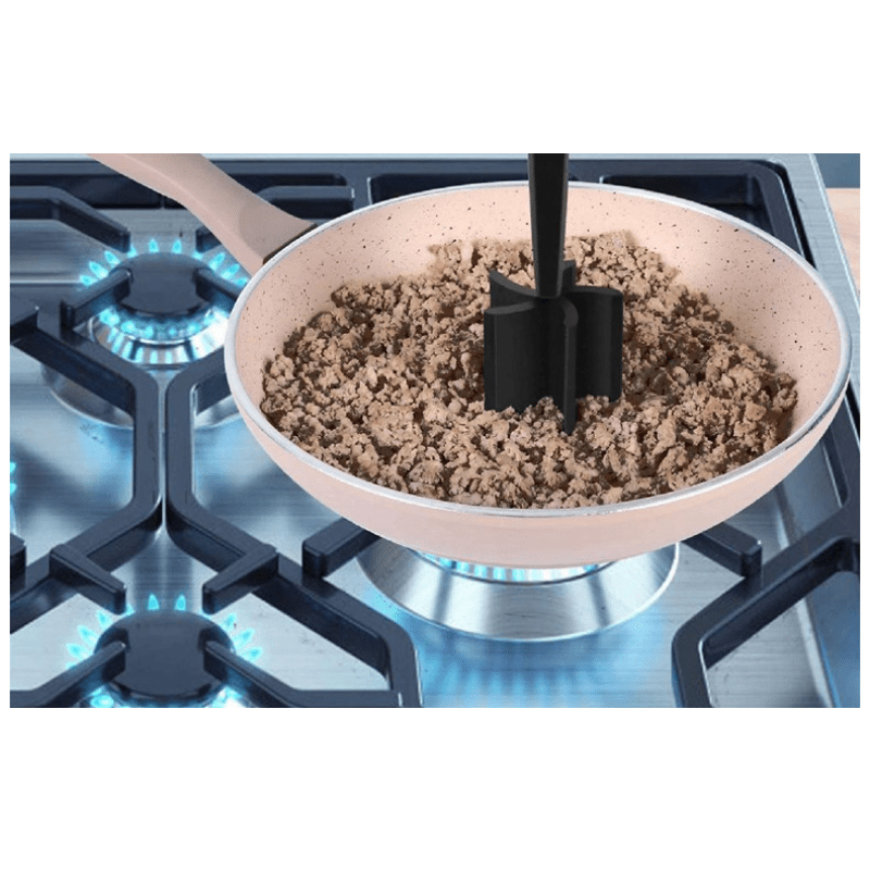 Kitchen Meat Chopper Ground Beef Masher Utensil Heat Resistant Non-Stick | Black