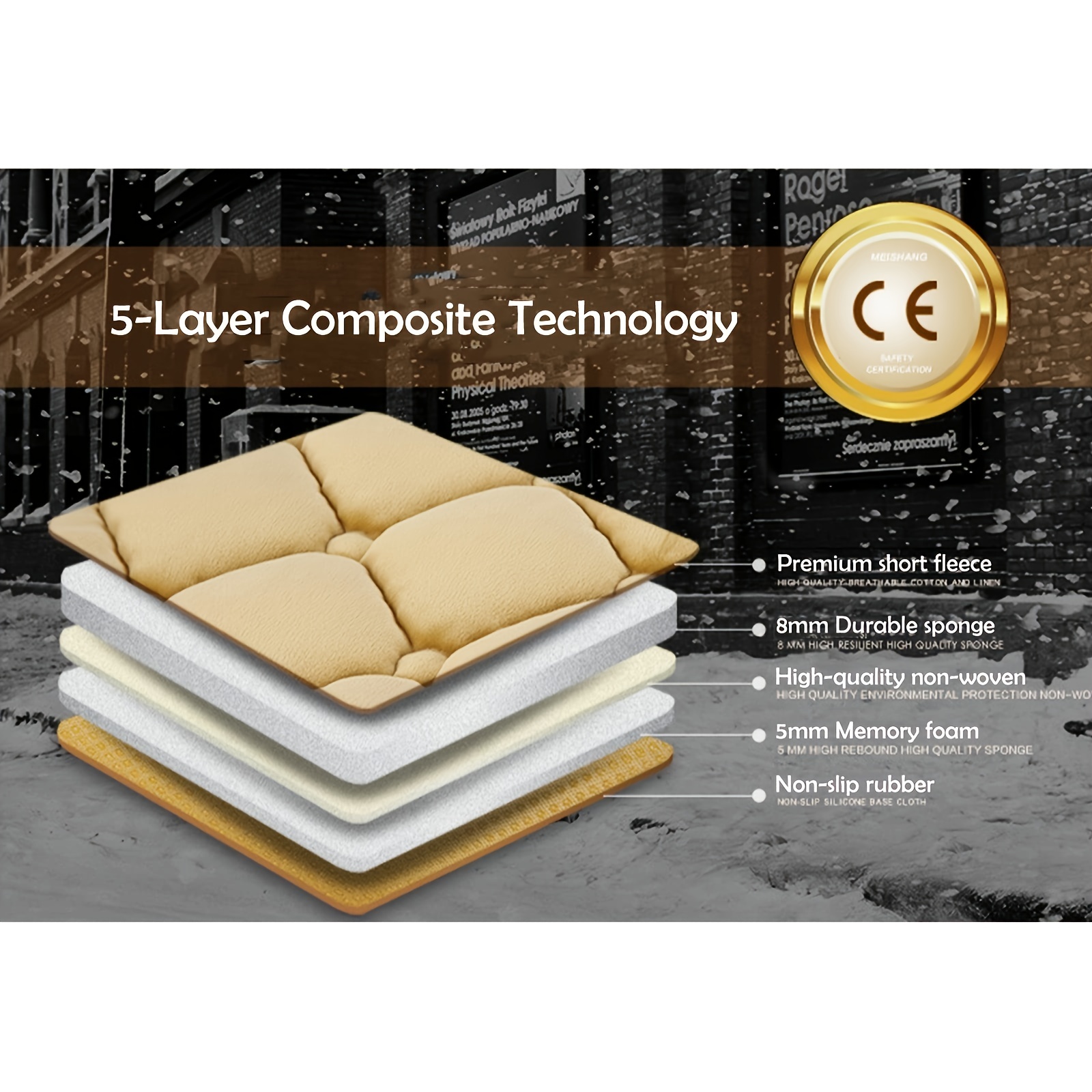 3pcs Car Seat Cushion with Storage Pouch Memory Silk Cotton