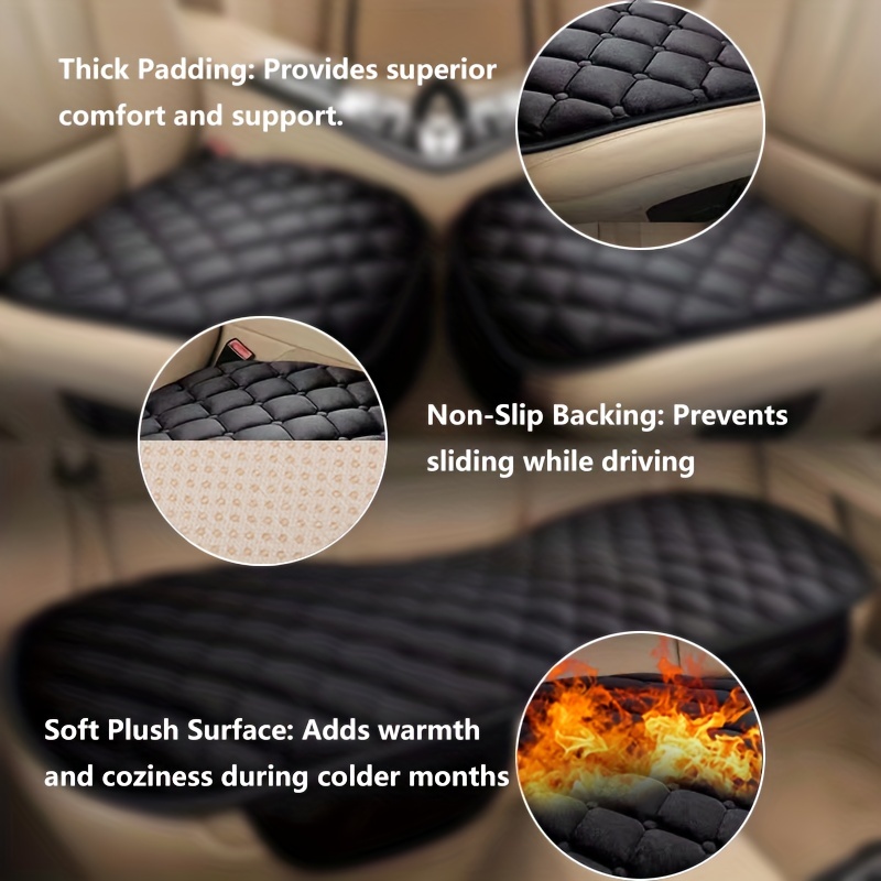 3pcs Car Seat Cushion with Storage Pouch Memory Silk Cotton