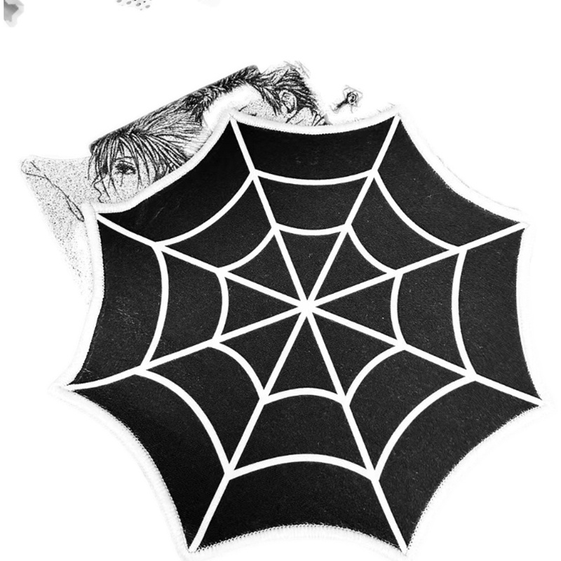 Spooky Halloween Cobweb Rug