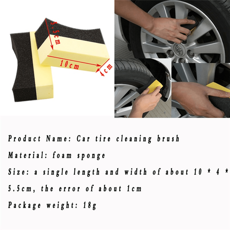 Car Cleaning Corner Rub Wax Sponge Tire Brush Sponge Wipe - Temu