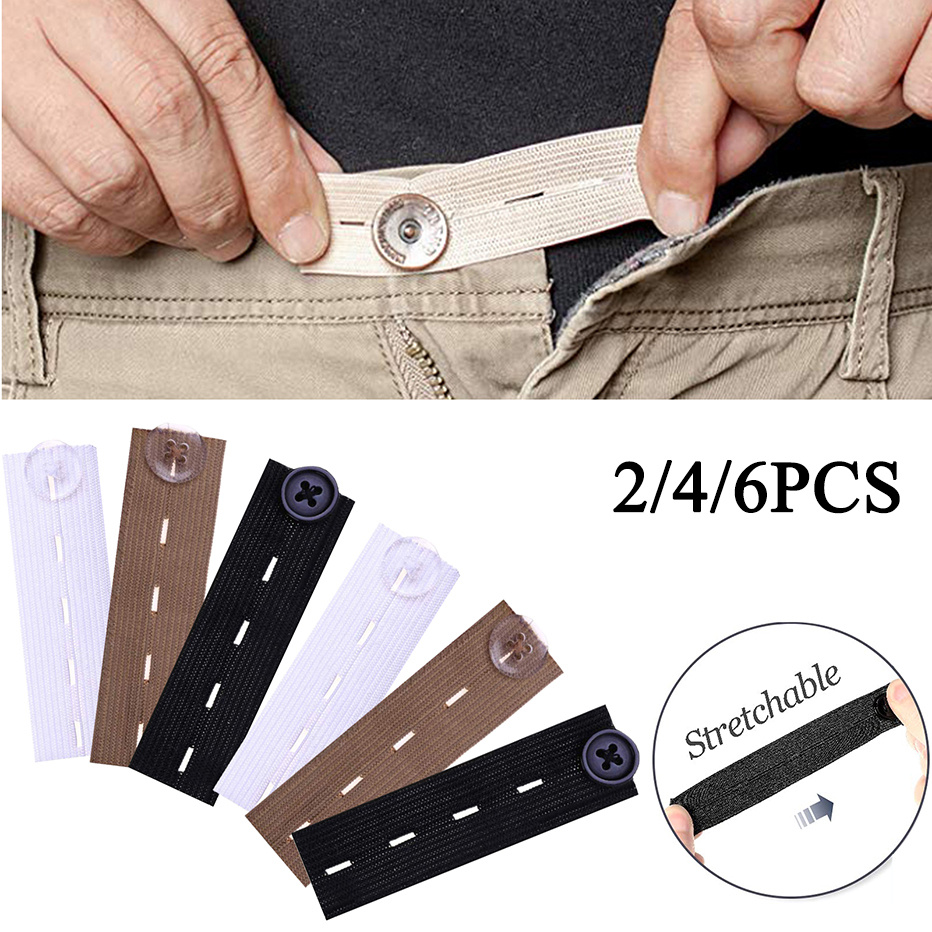 3 Colors Jeans Pants Extender Waist Extender Bands Maternity Pants Extenders  Straps - Adjustable Pant Button Extenders - Gray , Size 