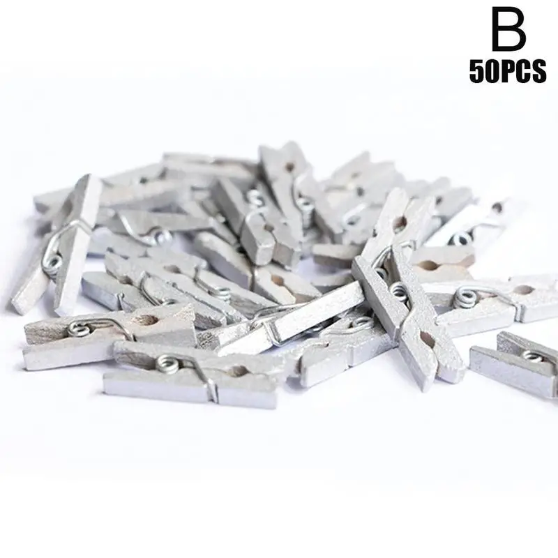 Mini Golden/silvery Wooden Clips Photo Clips Clothespin - Temu