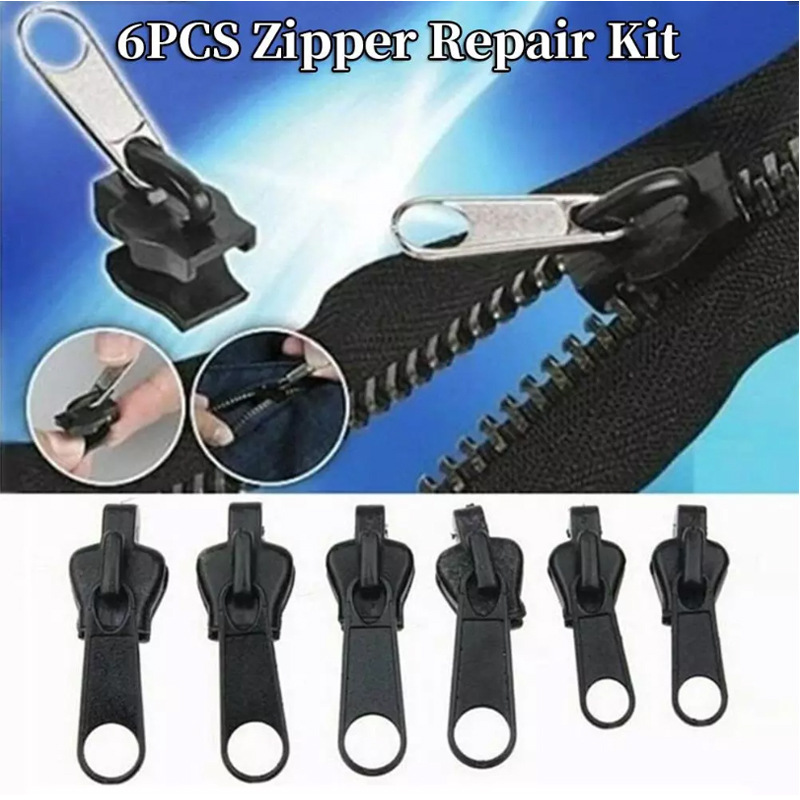 6 Stück Instant Zipper Universal Instant Fix Reißverschluss-Reparaturset  Ersatz-Reißverschluss-Schieber Zähne Rettung Neues Design Für DIY-Nähen