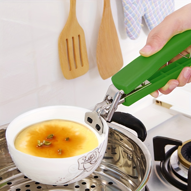 Anti-Scald Hot Bowl Holder Dish Clamp Pot Pan Gripper Clip Hot Dish Plate  Bowl Clip Folding Silicone Handle Kitchen Cooking Tool