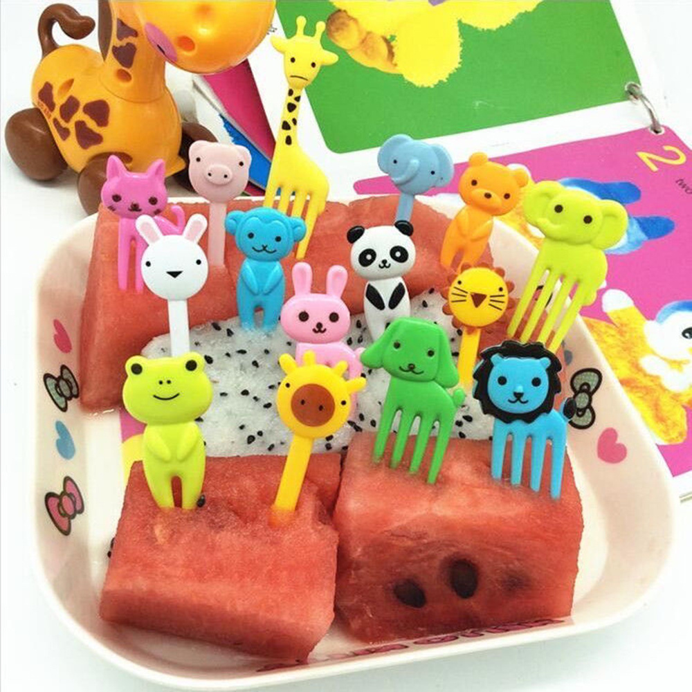 Mini Forks Animal Food Picks Cute Fruit Fork Bento Box Decor