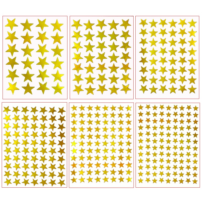 10 Sheets/Pack Of Children'S Gold-Plated Award Glitter Stickers Mother  Teacher Praise Label Award Five-Pointed Star Love Sticker