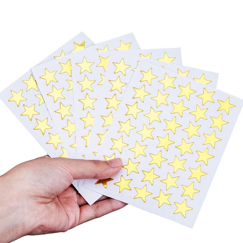 5 Sheets Glitter Star Stickers for Kids School Teacher Reward
